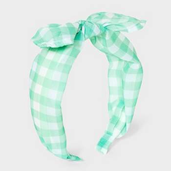 Girls' Headband Gingham with Bow - Cat & Jack™ Green