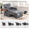 COLAMY Sleeper Chair, Fabric Sofa Bed with USB, Table, Pillow, Adjustable Back, for Dorm or Bedroom – Dark Grey - 4 of 4