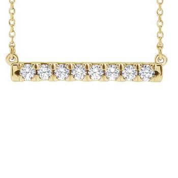 Pompeii3 1/2Ct Bar Diamond Pendant Necklace in 14k White or Yellow Gold Lab Created