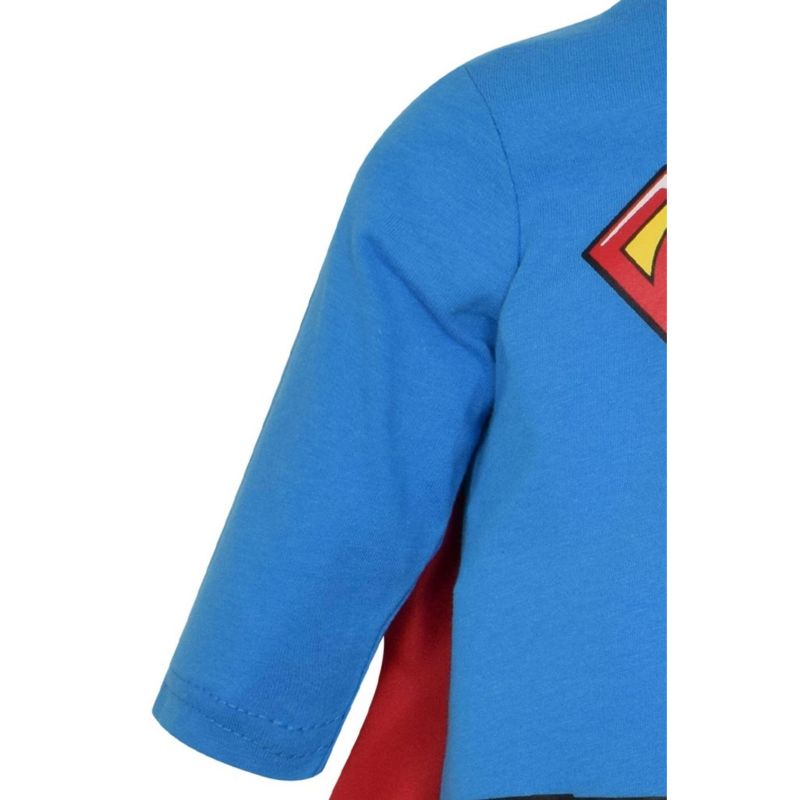 DC Comics Justice League Superman Baby Zip Up Costume Coverall and Cape Newborn , 3 of 8