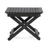 MOEPISY Outdoor Folding Wooden Side Table, Dark Gray, 15inD x 22.75inW x 18.25inH - 3 of 4