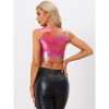 INSPIRE CHIC Women's U Neck Sleeveless Party Clubwear Shiny Metallic Crop Tank Tops - 4 of 4