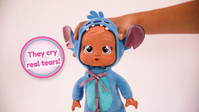 Cry Babies Disney 9&#34; Plush Baby Doll Tiny Cuddles Inspired by Disney Stitch That Cry Real Tears, 2 of 7, play video