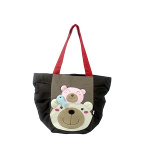 Slickblue Bear Family Pattern, Multi-Purpose Use, Shoulder Tote Bag, Casual Style, Black - 1 of 4