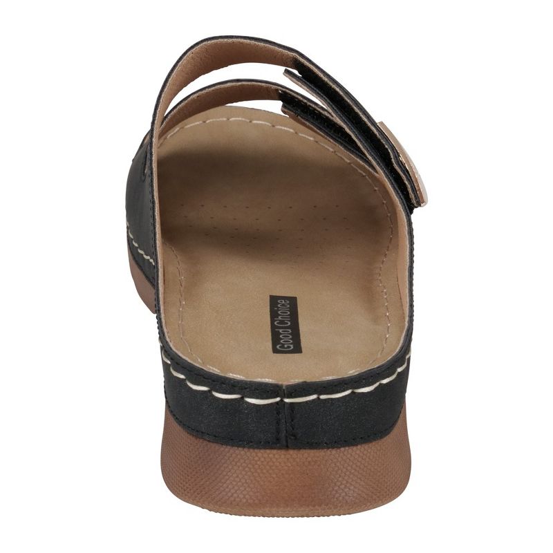 GC Shoes Gretchen Double Velcro Band Comfort Slide Flat Sandals, 3 of 6