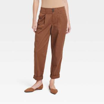 A New Day NWT Women's 10 Brown High-Rise Relaxed Fit Tapered Leg Trousers  Pants