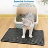 Angel Sar 21x14 Inch Cat Litter Mat, Double Layer Litter Trapping Mat with MiLi Shape Holes, Urine Waterproof, Easy Clean, Non-Slip, Black - 2 of 4