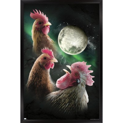 Trends International James Booker - 3 Chicken Moon Framed Wall Poster Prints