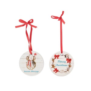 Gallerie II Shell Angel Merry Christmas Ornament Set of 2 - 1 of 1