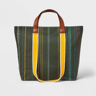 Latino Heritage Month Embroidered Canvas Tote Handbag - Green