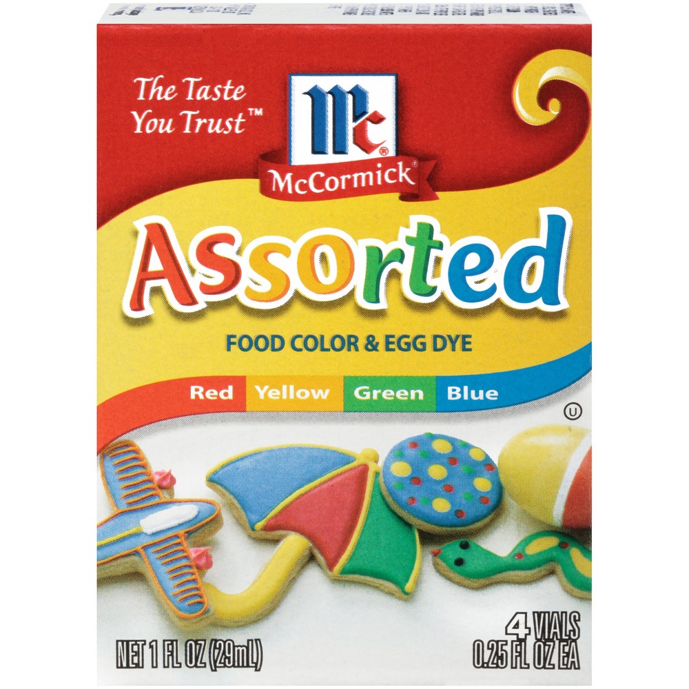 UPC 052100071077 product image for McCormick Assorted Food Color and Egg Dye - 1 fl oz | upcitemdb.com