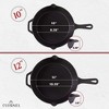 Cuisinel Cast Iron Skillets - Pre-Seasoned 2-Piece Pan Set: 10" + 12"-Inch + 2 Heat-Resistant Silicone Handle Covers - 2 of 4