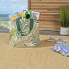 Mina Victory Handbag Palm Leaf 22" x 15" x 6" Beach Bag with Matching Clutch Green - 3 of 4