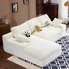 98.4" L-Shaped Corduroy Sectional Sofa, Soft 4-Seater Couch with Removable Cover, Easy Assembly for Living Room-3irtyhousy - 3 of 4