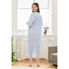 ADR Women's Cotton Nightgown, Long Sleeve Lace Trim Button Up Long Vintage Night Dress Gown - 3 of 4
