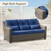 Spruce & Spring Outdoor Wicker Patio Outdoor Sofa Swivel Chair Coffee Table - 2 of 4