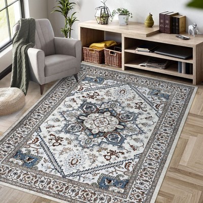 Area Rugs Washable Rug Boho Vintage Rugs Non-Slip Rugs for Living Room Bedroom