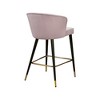Meridian Furniture,Cassie Pink Velvet Stool, Set of 2 - 2 of 4