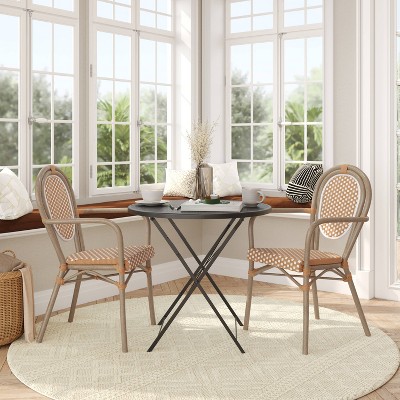 Alamont 2pk Commercial Thonet Stacking Chairs with Arms