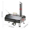 Pizza Oven Outdoor, 12inch Semi-Automatic Rotatable Pizza Ovens, Portable Stainless Steel Wood Fired Pizza Oven Pizza Maker with Built-in Thermometer - 2 of 4