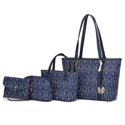 MKF Collection Marimar  M Signature Vegan Leather Women’s Tote – 4 Pcs set Handbag by Mia K