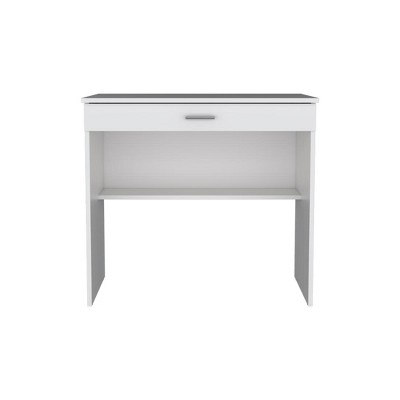 HomeRoots 32" White Wood Computer Desk With Drawer