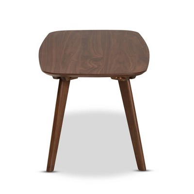Dahlia Mid-Century Walnut Brown Round Wood Coffee Table