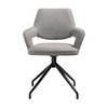 Armen Living,Swivel Upholstered Dining Chair in Gray Fabric with Black Metal Legs - Set of 2 - 4 of 4
