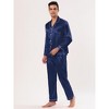 TATT 21 Men's Long Sleeves Button Down Satin Pajamas Sets Nightwear 2 Packs - 3 of 4