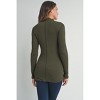 Hello Miz Women's Mock Neck Long Sleeeve Ribbed Maternity Top - 3 of 4