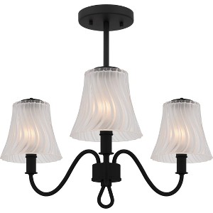 McKinney 3-Light Matte Black Semi-Flush Mount - 1 of 4