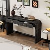 VYNXARIA Unique Retro Silhouette Console Table with Open Style, Two Top Drawers for Entrance, Dinning Room, Living Room (Antique Black) - 3 of 4