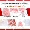 Tangkula 6Ft Artificial Christmas Tree Hinged Spruce Full Tree with Metal Stand Pink - 4 of 4