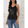 MISSKY Womens Tank Tops Casual Fashion V Neck Strappy Sequin Sparkle Shimmer Camisole Sleeveless Tanks Tops - 2 of 4