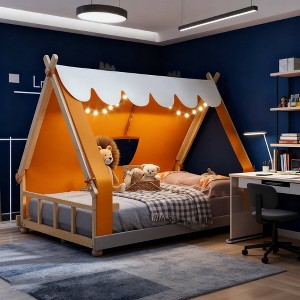 Luxystar Low House Style Bed With Lights And Curtains - 1 of 4