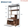 Hidden Litter Box Enclosure w/Storage Rack & Cat Scratching Post Wood & Metal 2-in-1 Pets Furniture w/ Shelf Corridor Cushioned Mat - 2 of 4