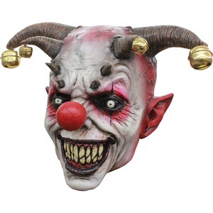 Ghoulish Mens Jingle Jangle Scary Clown Costume Mask - 14 in. - Red - 1 of 1