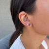 Adornia 14k Gold and Silver Plated Ball and CZ Solitaire Stud Set - 2 of 4