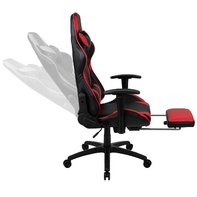 Red Ergonomic Gaming Desk and Reclining Chair Set with Footrest