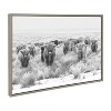 Kate and Laurel Sylvie Herd of Highland Cows Black and White Framed Canvas by The Creative Bunch Studio - image 2 of 4