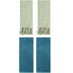 REGALWOVEN 4 Pcs Cotton Bathroom Hand Towels - 1 of 4