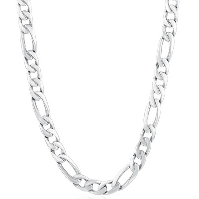 Pompeii3 Men's Classic Figaro 14k Gold (86gram) or Platinum (161gram) 8mm Link Chain Necklace 27"