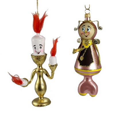 Italian Ornaments 7.0" Candelabra & Grandfather Clock Ornament Beauty Italian Beast  -  Tree Ornaments