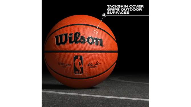 Wilson NBA Authentic Series Outdoor 27.5&#34; Basketball - Brown, 2 of 12, play video