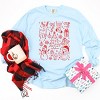 Christmas Chalk Icons - Women's Garment Dyed Long Sleeve Graphic T-Shirt - 2 of 4