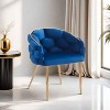 CAVINAS Velvet Upholstered Accent Chair with Gold Legs,Modern Arm Chairs for Bedroom,Reading Room,1pc/2pc - 2 of 4