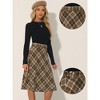 Allegra K Women's Vintage Tartan Plaid High Waist Belted Retro A-Line Midi Skirt - 2 of 4