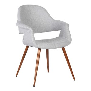 Armen Living,Phoebe Mid-Century Dining Chair in Walnut Finish and Gray Fabric - 1 of 4