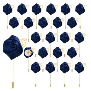 Unique Bargains Realistic Rose Boutonnieres Flower Pins for Wedding Ceremony 24 Pcs - 1 of 4