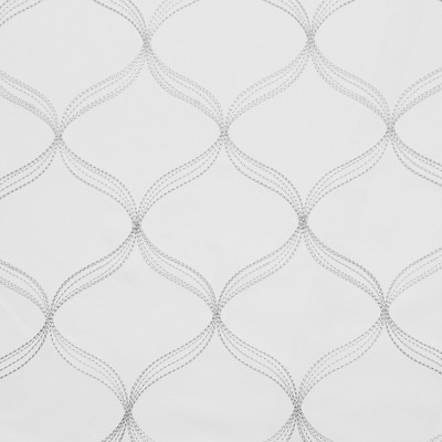 White Embroidered Blackout Grommet Curtain Panels, 52" x 63"